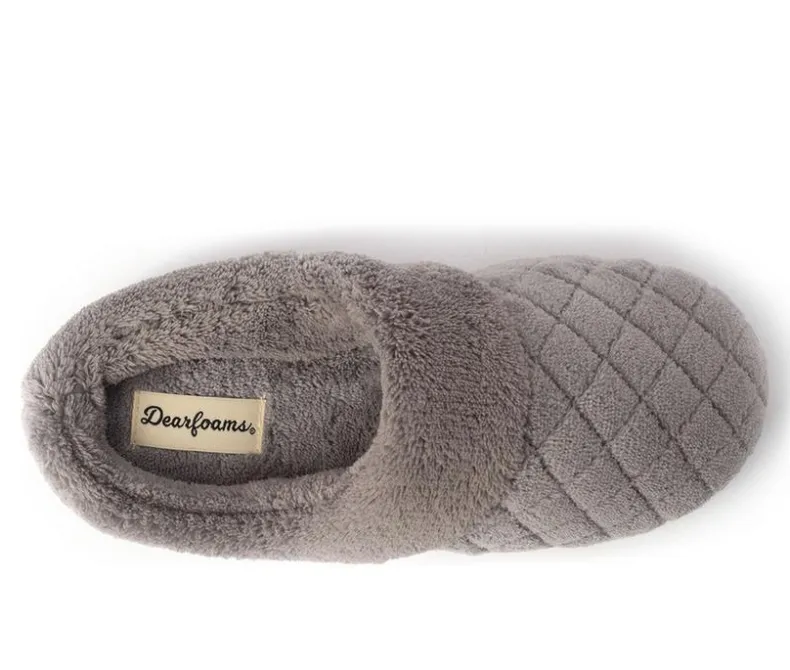 Slippers|Slippers>Dearfoams Libby Quilted Terry Clog Slippers