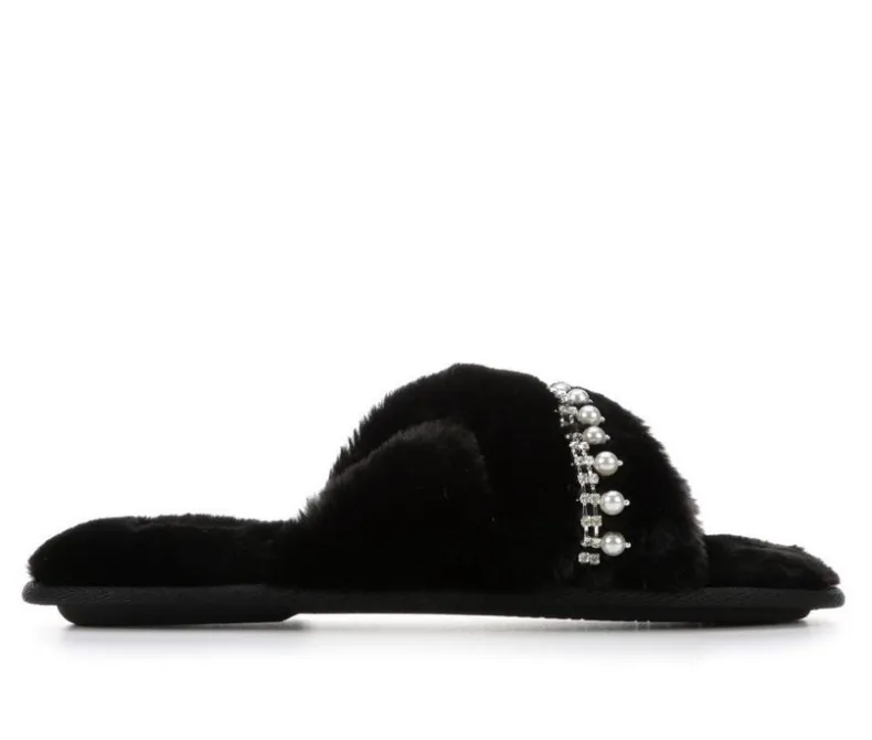 Slippers|Slippers>Jessica Simpson Pearl Fringe Cross Slide