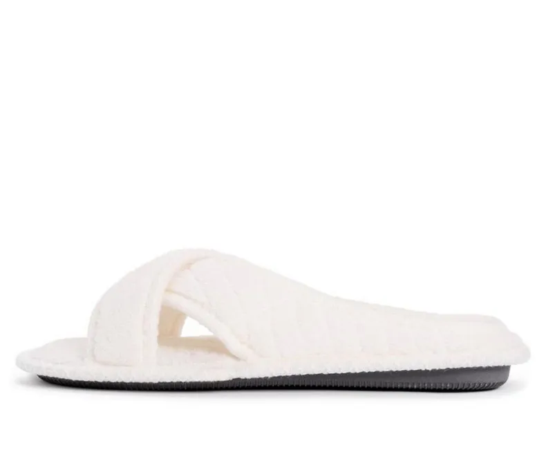 Slippers|Slippers>MUK LUKS Ada Micro Chenille Criss Cross Slippers