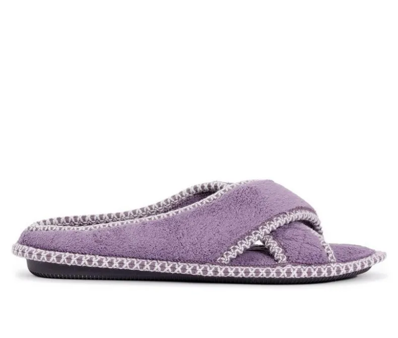 Slippers|Slippers>MUK LUKS Ada Micro Chenille Criss Cross Slippers