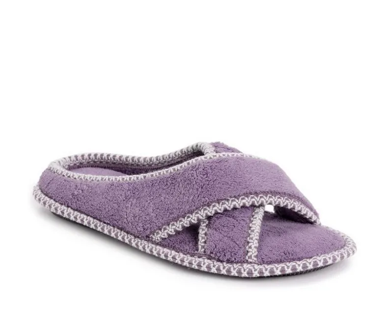 Slippers|Slippers>MUK LUKS Ada Micro Chenille Criss Cross Slippers