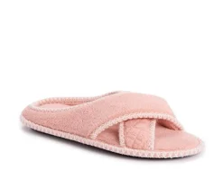 Slippers|Slippers>MUK LUKS Ada Micro Chenille Criss Cross Slippers
