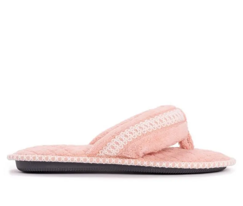 Slippers|Slippers>MUK LUKS Darlene Micro Chenille Thong Slippers