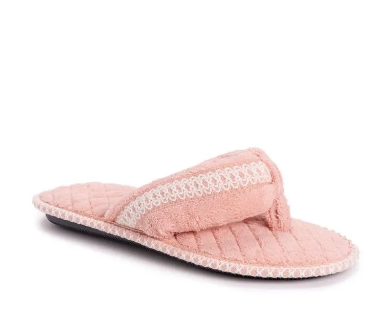 Slippers|Slippers>MUK LUKS Darlene Micro Chenille Thong Slippers