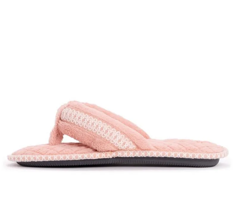 Slippers|Slippers>MUK LUKS Darlene Micro Chenille Thong Slippers