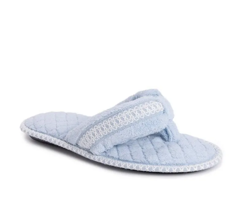 Slippers|Slippers>MUK LUKS Darlene Micro Chenille Thong Slippers