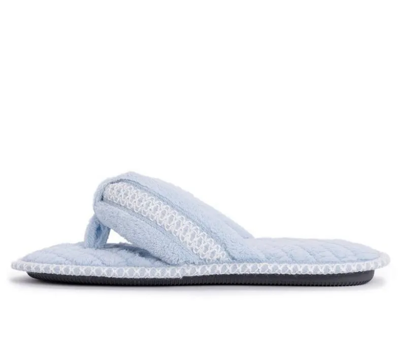 Slippers|Slippers>MUK LUKS Darlene Micro Chenille Thong Slippers