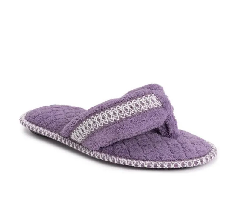Slippers|Slippers>MUK LUKS Darlene Micro Chenille Thong Slippers