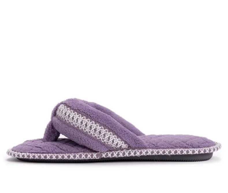 Slippers|Slippers>MUK LUKS Darlene Micro Chenille Thong Slippers