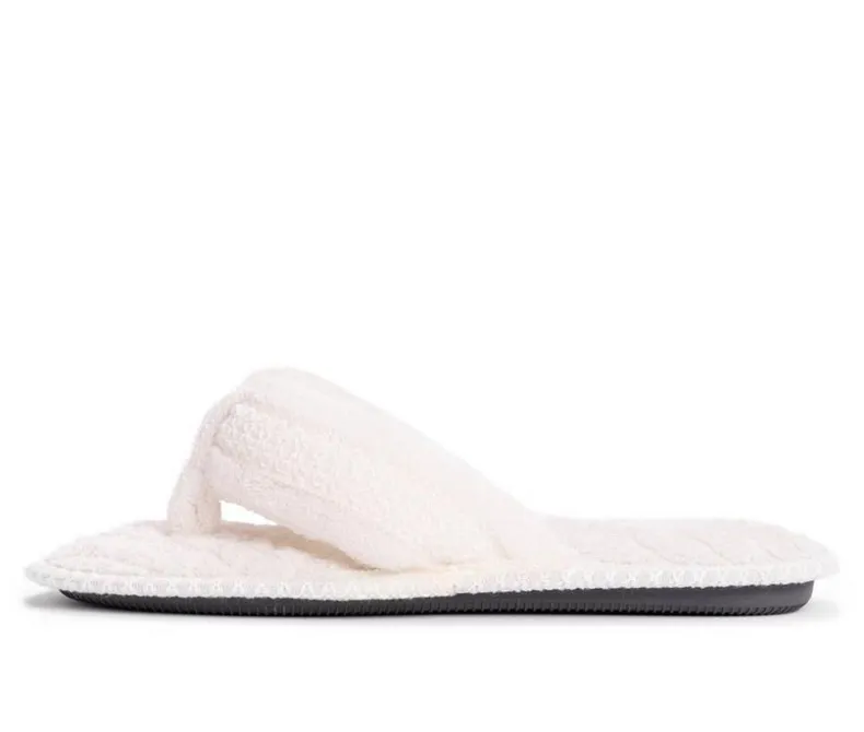 Slippers|Slippers>MUK LUKS Darlene Micro Chenille Thong Slippers