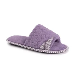 Slippers|Slippers>MUK LUKS Sally Micro Chenille Open Toe Scuff Slippers