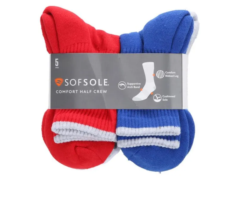 Men's|Slippers>Sof Sole 5pack Comfort Crew