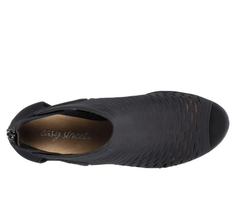 Pumps & Heels>Easy Street Women's Sunrise Heeled Peep Toe Booties