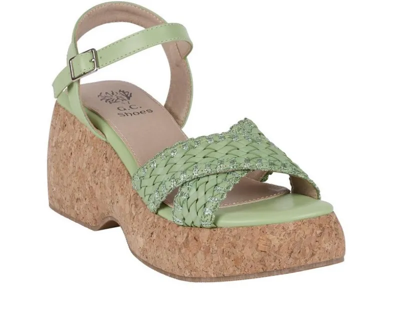 Pumps & Heels>GC Shoes Women's Lucy Platform Wedge Sandals