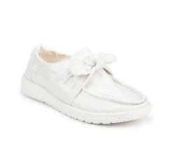 Boat Shoes & Slip-Ons>HEYDUDE Women's Wendy Bow Shimmer Metallic Casual Shoes
