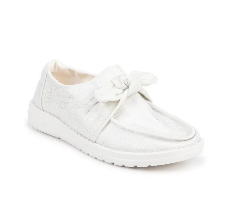 Boat Shoes & Slip-Ons>HEYDUDE Women's Wendy Bow Shimmer Metallic Casual Shoes