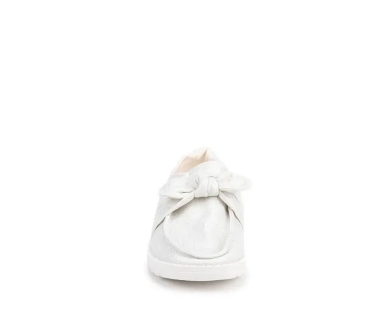 Boat Shoes & Slip-Ons>HEYDUDE Women's Wendy Bow Shimmer Metallic Casual Shoes