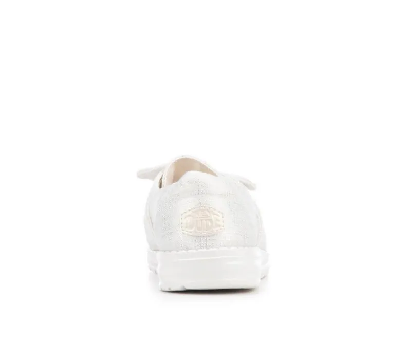 Boat Shoes & Slip-Ons>HEYDUDE Women's Wendy Bow Shimmer Metallic Casual Shoes