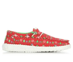 Boat Shoes & Slip-Ons>HEYDUDE Women's Wendy Holiday Sweater Slip-on Shoes