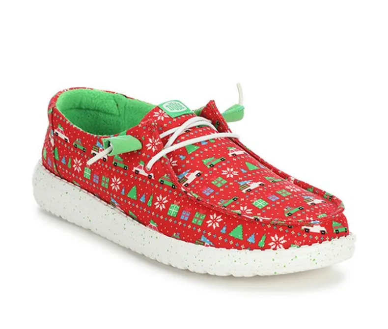 Boat Shoes & Slip-Ons>HEYDUDE Women's Wendy Holiday Sweater Slip-on Shoes