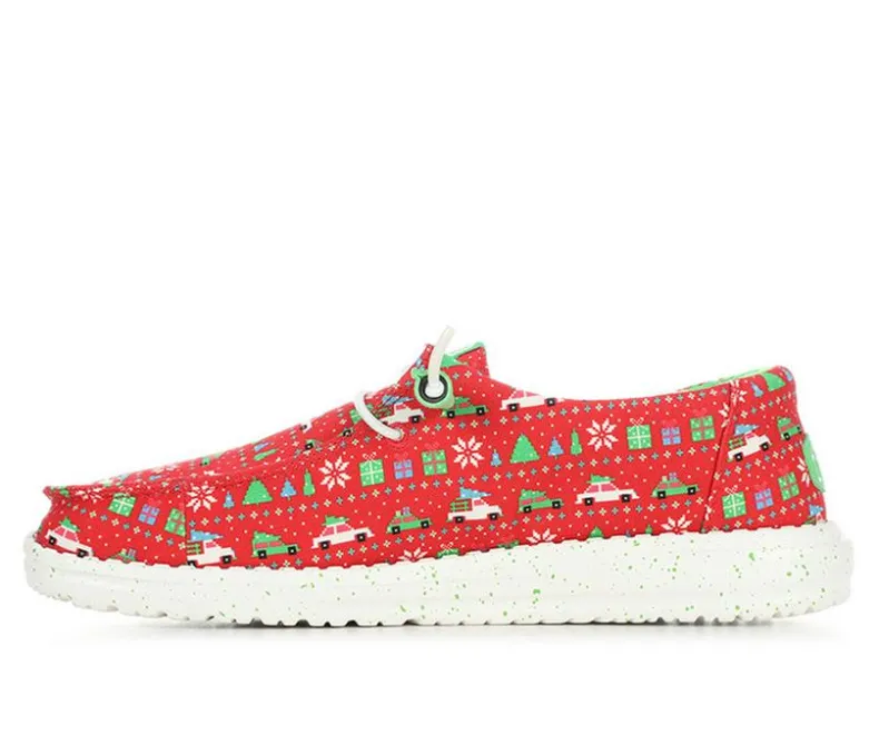 Boat Shoes & Slip-Ons>HEYDUDE Women's Wendy Holiday Sweater Slip-on Shoes