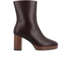 Dress>Journee Collection Women's Romer Block Heeled Platform Booties