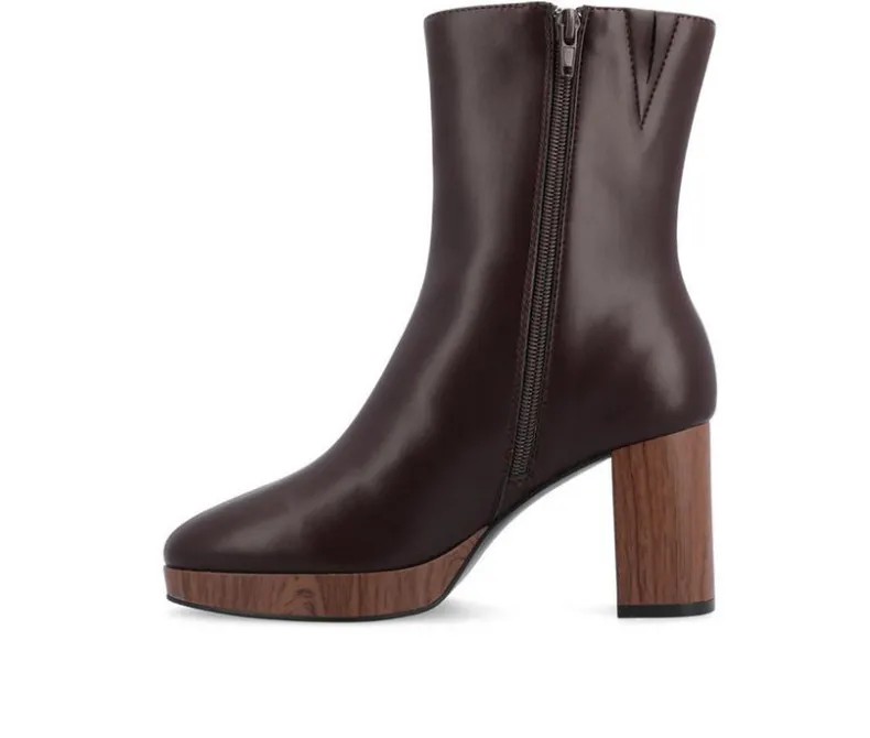 Dress>Journee Collection Women's Romer Block Heeled Platform Booties