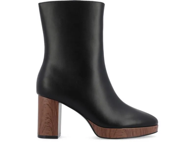 Dress>Journee Collection Women's Romer Block Heeled Platform Booties
