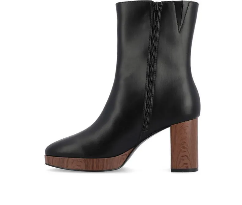 Dress>Journee Collection Women's Romer Block Heeled Platform Booties