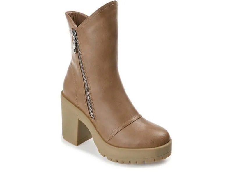 Dress>Journee Collection Women's Jaquie Block Heel Platform Booties