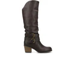 Moto|Tall>Journee Collection Women's Late Wide Calf Knee High Boots