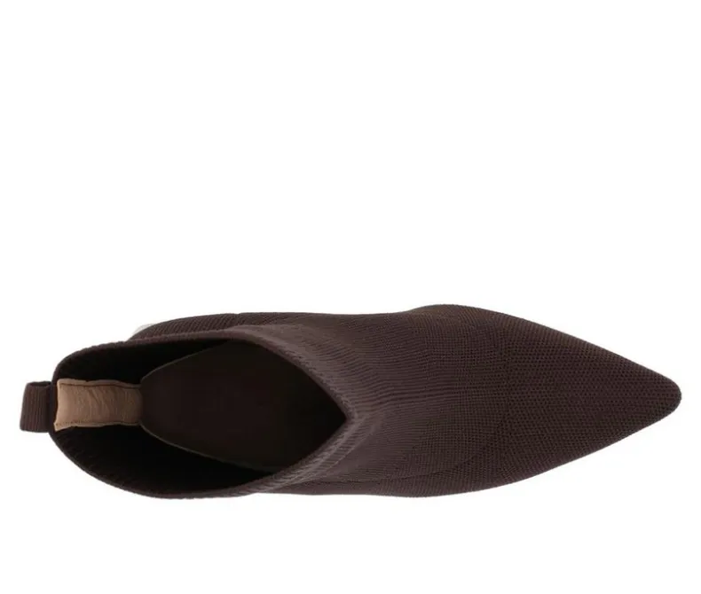 Dress>Journee Collection Women's Noralinn Heeled Stretch Knit Booties