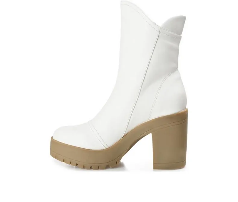 Dress>Journee Collection Women's Jaquie Block Heel Platform Booties