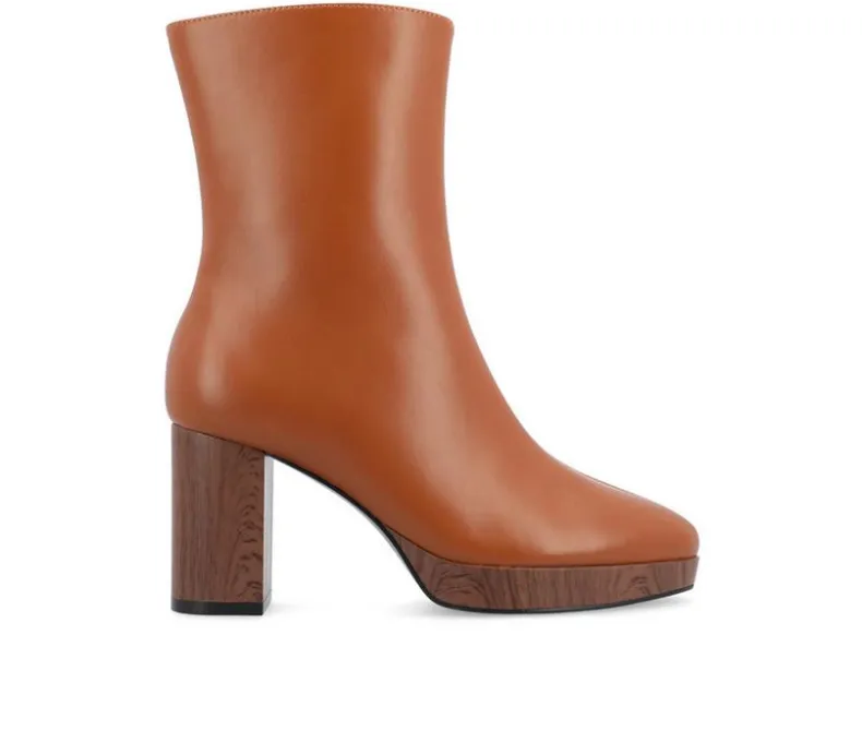 Dress>Journee Collection Women's Romer Block Heeled Platform Booties