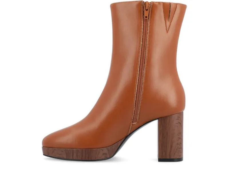 Dress>Journee Collection Women's Romer Block Heeled Platform Booties