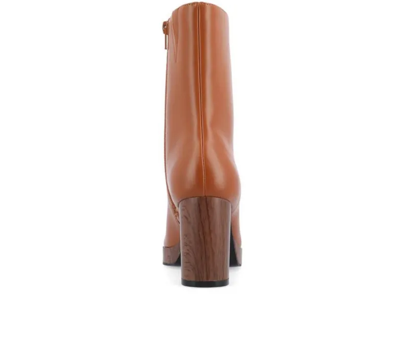 Dress>Journee Collection Women's Romer Block Heeled Platform Booties