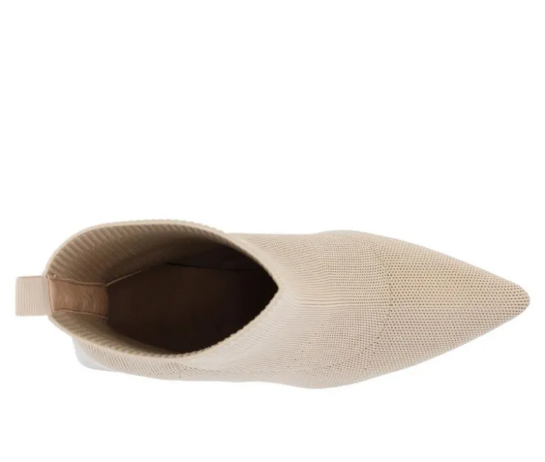 Dress>Journee Collection Women's Noralinn Heeled Stretch Knit Booties