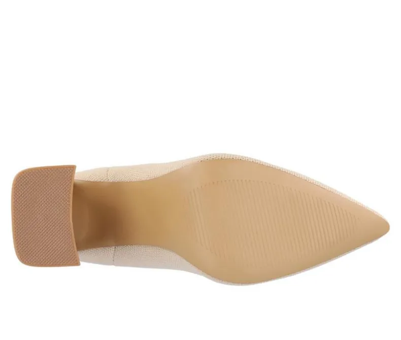 Dress>Journee Collection Women's Noralinn Heeled Stretch Knit Booties