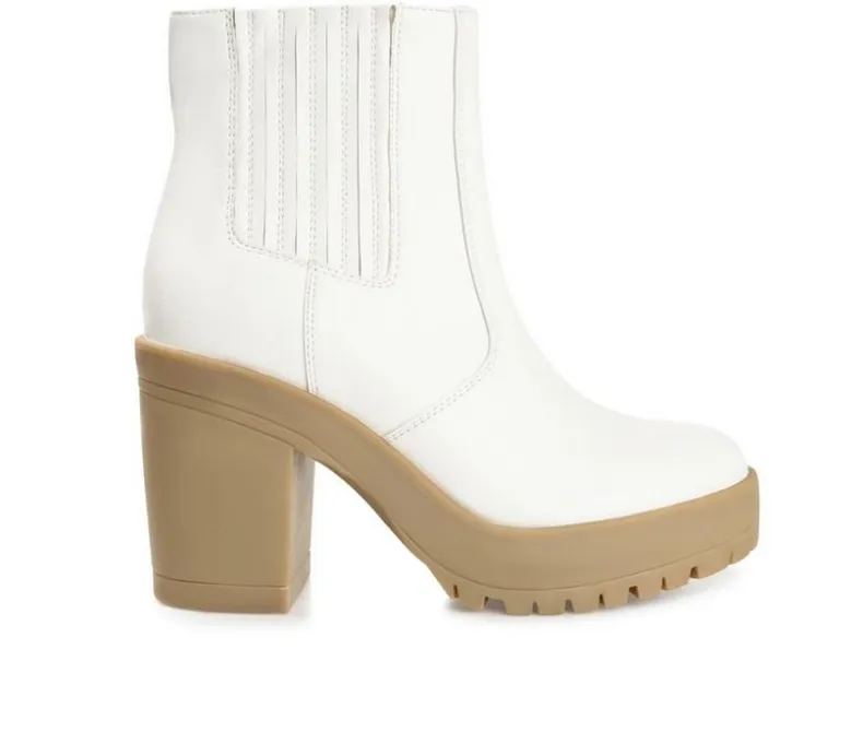 Dress>Journee Collection Women's Riplee Platform Block Heel Booties