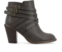 Dress>Journee Collection Women's Strap Wide Width Booties