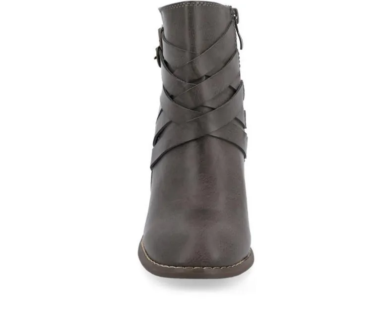 Dress>Journee Collection Women's Strap Wide Width Booties