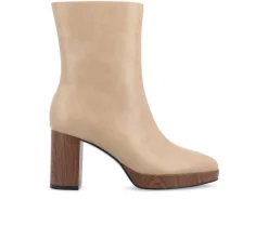 Dress>Journee Collection Women's Romer Block Heeled Platform Booties