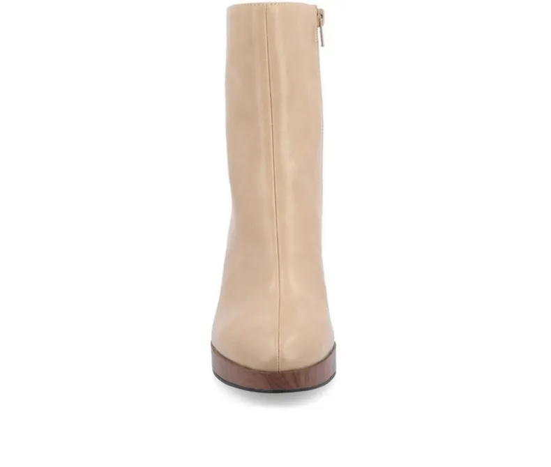 Dress>Journee Collection Women's Romer Block Heeled Platform Booties