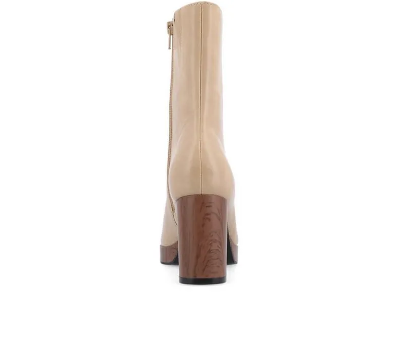 Dress>Journee Collection Women's Romer Block Heeled Platform Booties