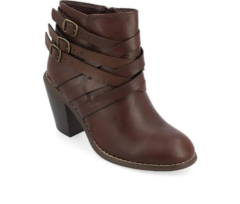 Dress>Journee Collection Women's Strap Wide Width Booties