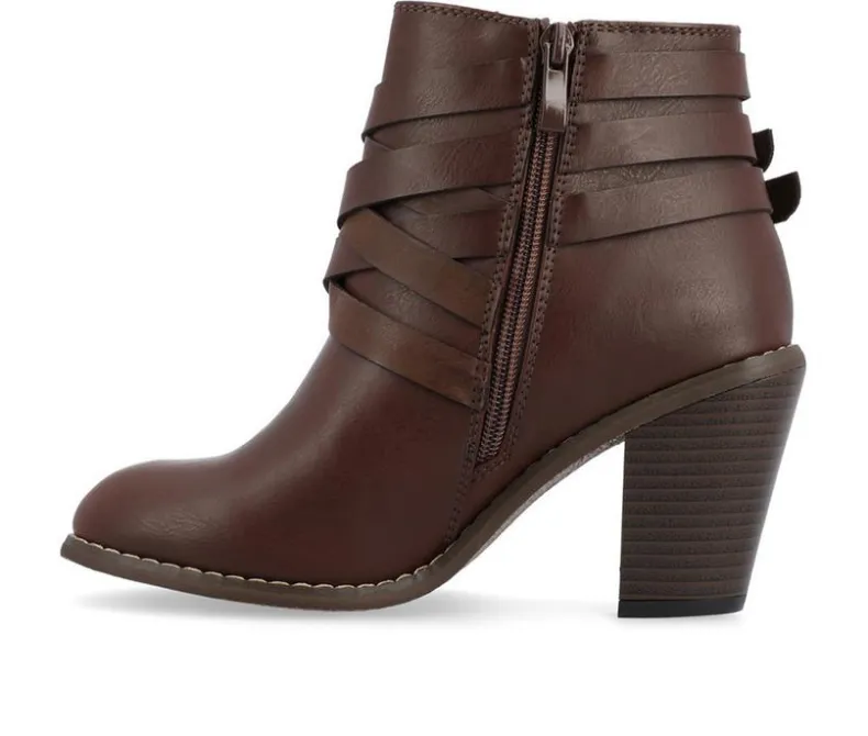Dress>Journee Collection Women's Strap Wide Width Booties