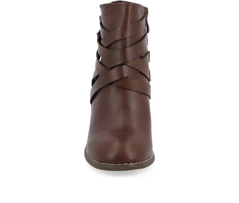 Dress>Journee Collection Women's Strap Wide Width Booties