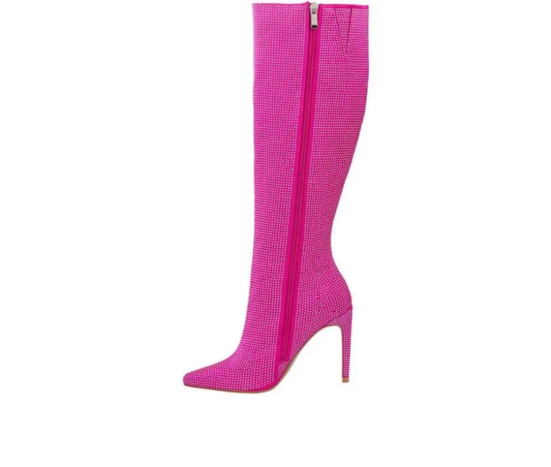 Tall|Dress>Lady Couture Women's Diamond Knee High Stiletto Boots