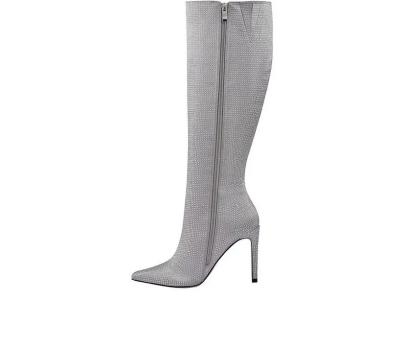 Tall|Dress>Lady Couture Women's Diamond Knee High Stiletto Boots