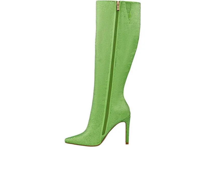 Tall|Dress>Lady Couture Women's Diamond Knee High Stiletto Boots